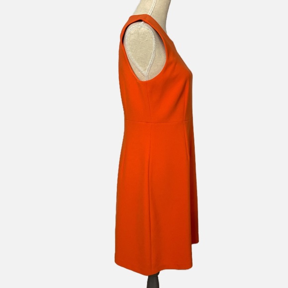 Diane Von Furstenberg Carrie Sheath Dress Size 12 Orange Sleeveless - Picture 3 of 10